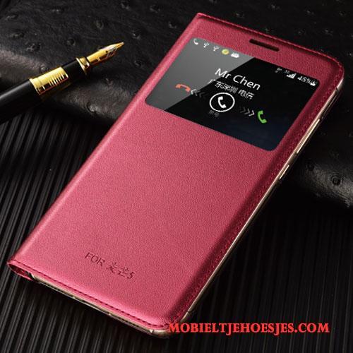 Huawei G9 Plus Hoesje Mobiele Telefoon Hoes Clamshell Bescherming Goud Leren Etui Anti-fall
