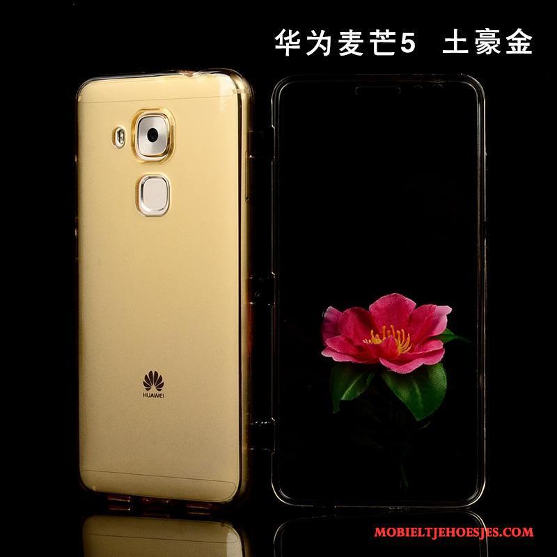Huawei G9 Plus Hoesje Roze Anti-fall All Inclusive Hoes Folio Dun Siliconen
