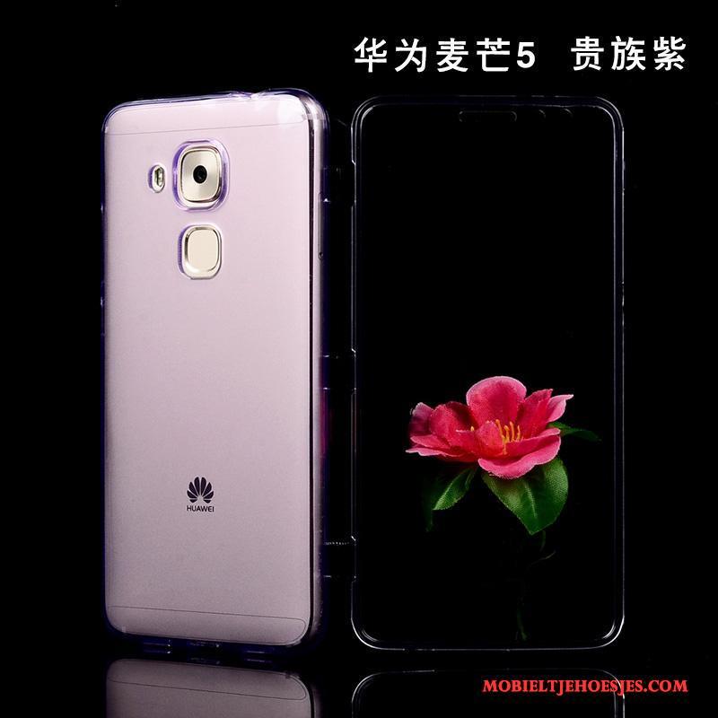 Huawei G9 Plus Hoesje Roze Anti-fall All Inclusive Hoes Folio Dun Siliconen