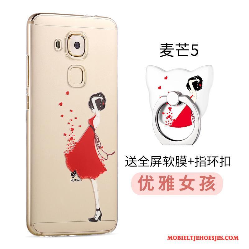 Huawei G9 Plus Hoesje Siliconen Roze Zacht Anti-fall Bescherming Telefoon