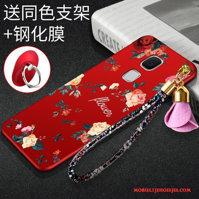 Huawei G9 Plus Hoesje Telefoon Zacht Rood Anti-fall Siliconen