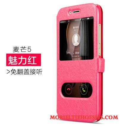 Huawei G9 Plus Leren Etui Hoes Anti-fall Bescherming Hoesje Telefoon Wit Clamshell