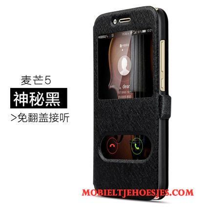 Huawei G9 Plus Leren Etui Hoes Anti-fall Bescherming Hoesje Telefoon Wit Clamshell