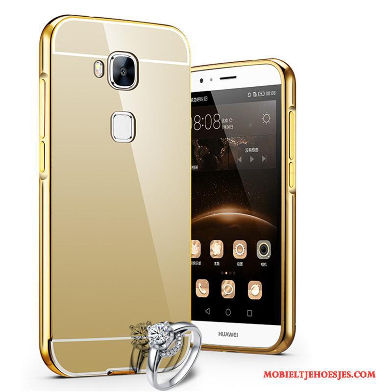 Huawei G9 Plus Metaal Trend Roze Bescherming Hoesje Telefoon Omlijsting Hard