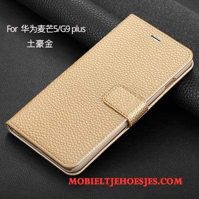 Huawei G9 Plus Portemonnee Rood Clamshell Hoesje Telefoon Leren Etui Bescherming All Inclusive