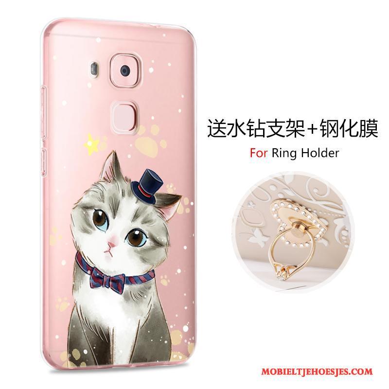 Huawei G9 Plus Siliconen Persoonlijk Bescherming Spotprent Hoes Hoesje Telefoon Roze