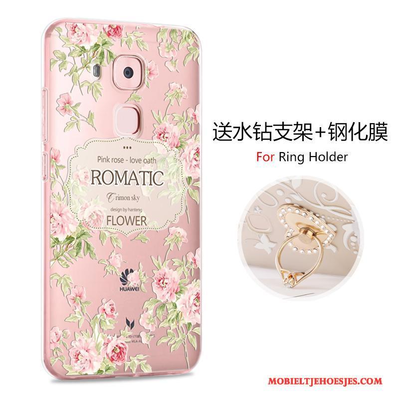 Huawei G9 Plus Siliconen Persoonlijk Bescherming Spotprent Hoes Hoesje Telefoon Roze