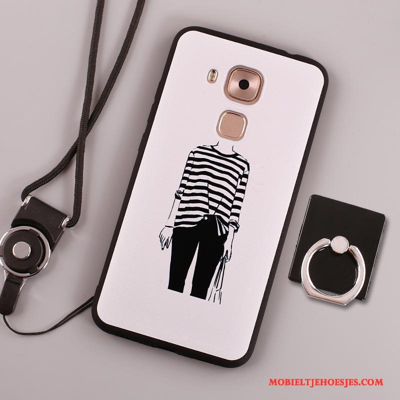 Huawei G9 Plus Siliconen Zacht Hoesje Telefoon Hanger Wit Bescherming