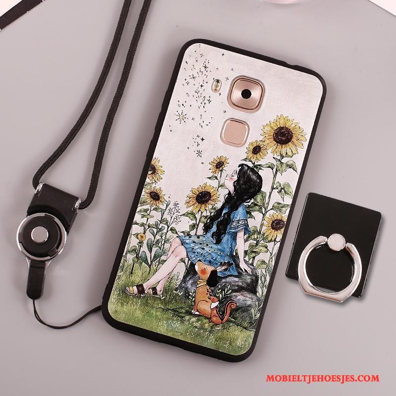 Huawei G9 Plus Siliconen Zacht Hoesje Telefoon Hanger Wit Bescherming
