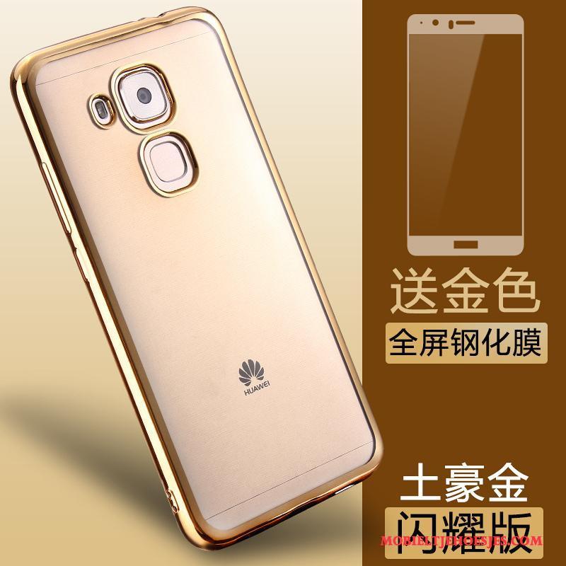 Huawei G9 Plus Zacht Doorzichtig All Inclusive Hoes Roze Hoesje Telefoon Anti-fall