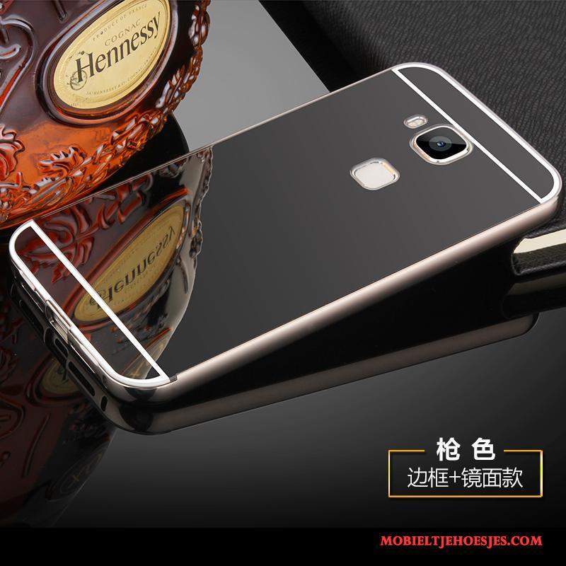 Huawei G9 Plus Zilver Metaal Roze Omlijsting Hoesje Telefoon