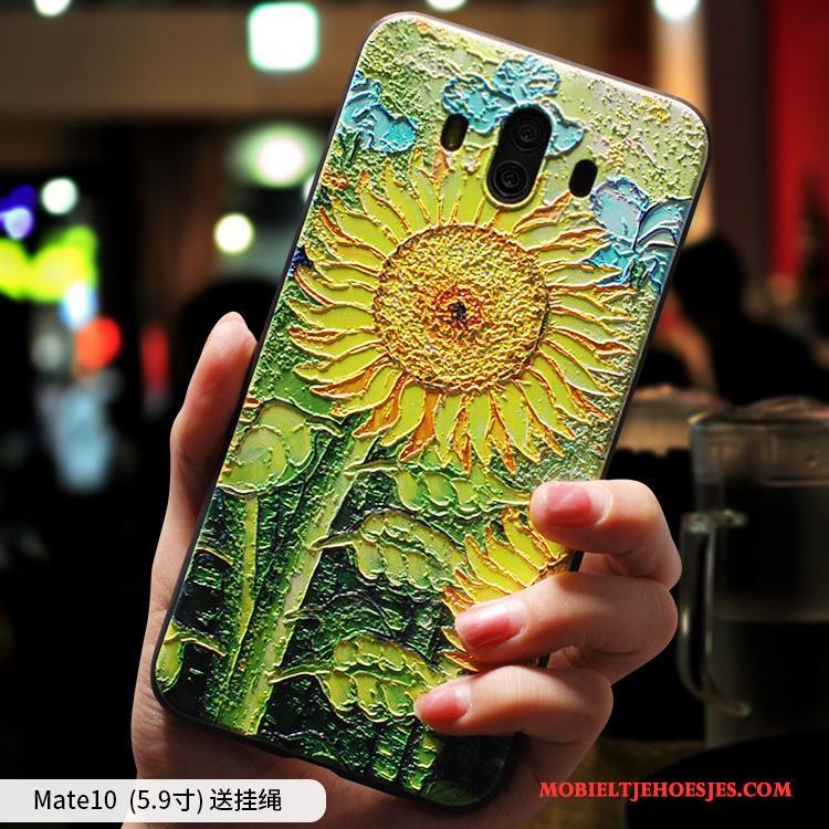 Huawei Mate 10 All Inclusive Anti-fall Scheppend Groen Hoesje Telefoon Kunst Siliconen