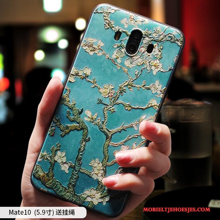 Huawei Mate 10 All Inclusive Anti-fall Scheppend Groen Hoesje Telefoon Kunst Siliconen