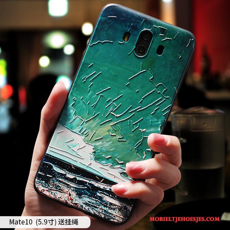 Huawei Mate 10 All Inclusive Anti-fall Scheppend Groen Hoesje Telefoon Kunst Siliconen