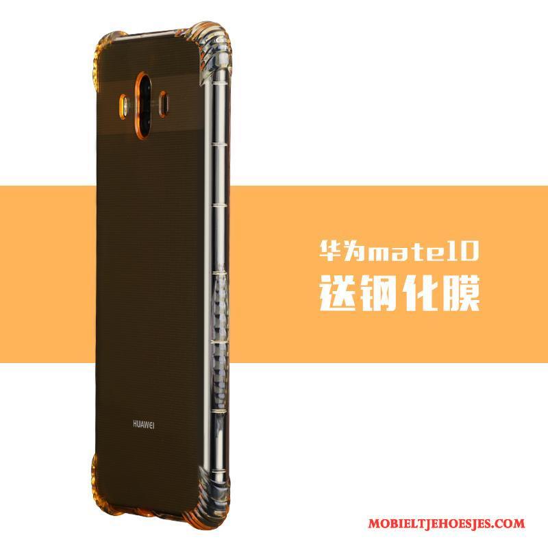 Huawei Mate 10 All Inclusive Eenvoudige Doorzichtig Roze Hoesje Siliconen Anti-fall