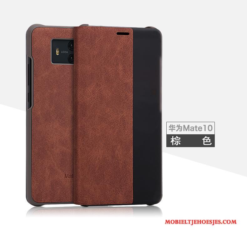 Huawei Mate 10 Anti-fall Leren Etui Clamshell Hoesje Telefoon Bescherming