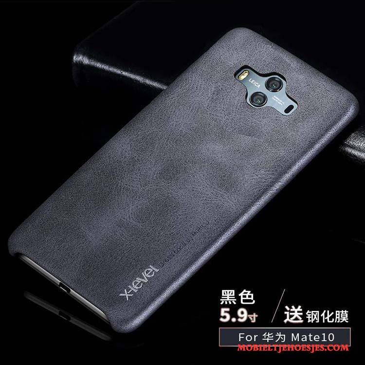 Huawei Mate 10 Bescherming Hoesje Anti-fall Goud Leer Telefoon Bedrijf