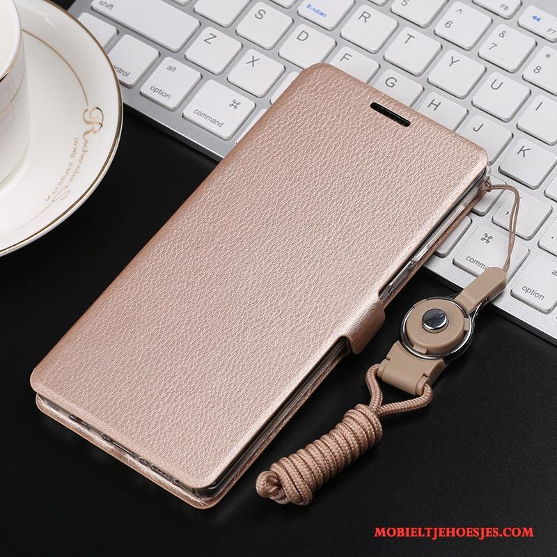 Huawei Mate 10 Bescherming Leren Etui Roze Zacht Hoesje Geschilderd Hanger