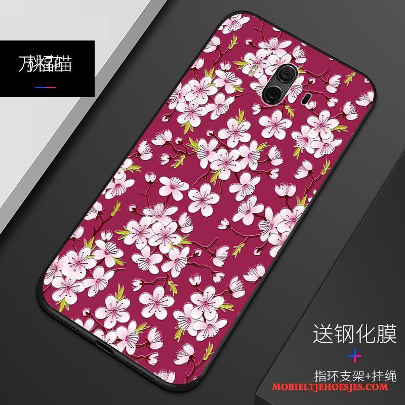 Huawei Mate 10 Bescherming Siliconen Patroon Hoesje Telefoon Roze Zacht Schrobben