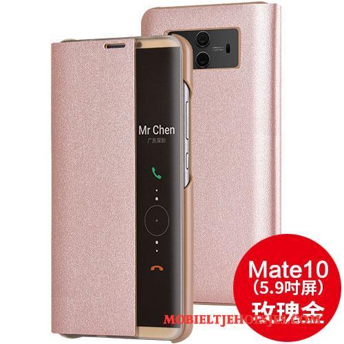 Huawei Mate 10 Clamshell Hoesje Telefoon Leren Etui Bescherming Mobiele Telefoon Rose Goud