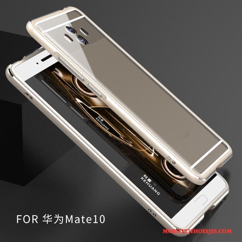 Huawei Mate 10 Doorzichtig Omlijsting Metaal Hoesje Telefoon Zilver Bescherming All Inclusive