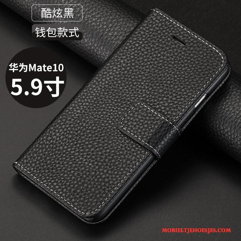 Huawei Mate 10 Folio All Inclusive Hoesje Telefoon Leren Etui Bescherming Anti-fall Goud