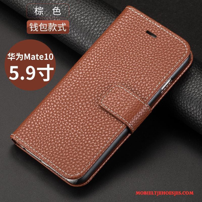 Huawei Mate 10 Folio All Inclusive Hoesje Telefoon Leren Etui Bescherming Anti-fall Goud
