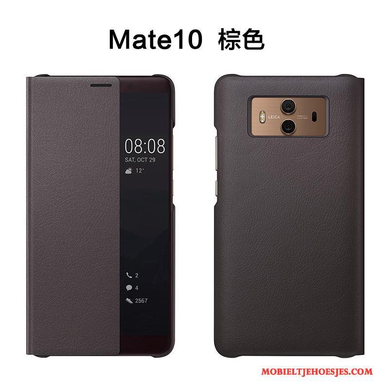 Huawei Mate 10 Hoes Leren Etui Bescherming Rose Goud Clamshell Anti-fall Hoesje Telefoon