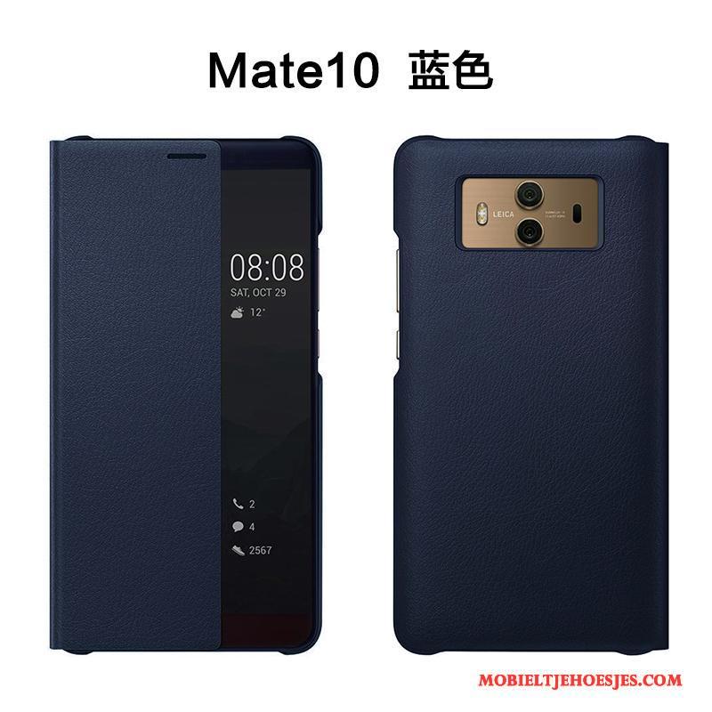 Huawei Mate 10 Hoes Leren Etui Bescherming Rose Goud Clamshell Anti-fall Hoesje Telefoon