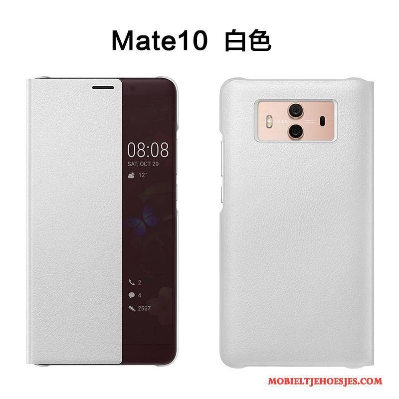 Huawei Mate 10 Hoes Leren Etui Bescherming Rose Goud Clamshell Anti-fall Hoesje Telefoon