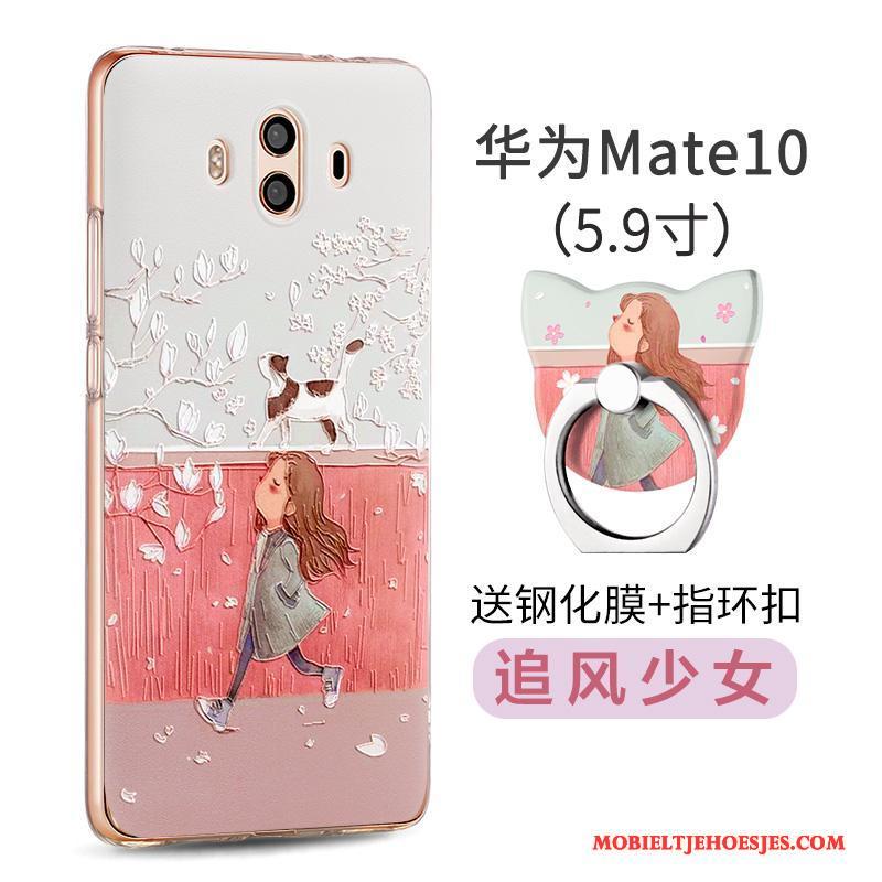 Huawei Mate 10 Hoes Scheppend Anti-fall Siliconen Persoonlijk Roze Hoesje Telefoon