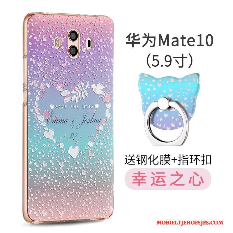 Huawei Mate 10 Hoes Scheppend Anti-fall Siliconen Persoonlijk Roze Hoesje Telefoon