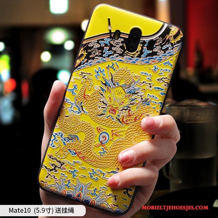 Huawei Mate 10 Hoesje Lovers Anti-fall Siliconen Bescherming Trend Geel Hoes