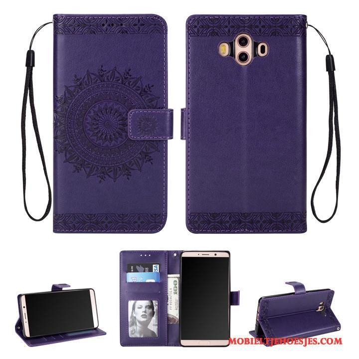 Huawei Mate 10 Hoesje Mobiele Telefoon Blauw Portemonnee Hoes Kaart All Inclusive Bescherming