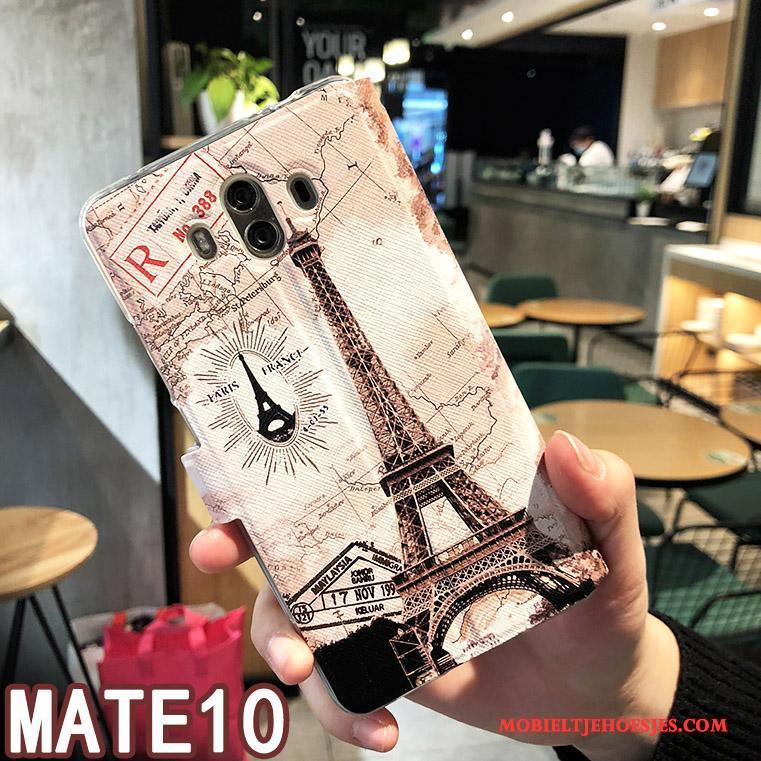 Huawei Mate 10 Hoesje Scheppend Hoes Leren Etui Accessoires Trend Mobiele Telefoon Folio