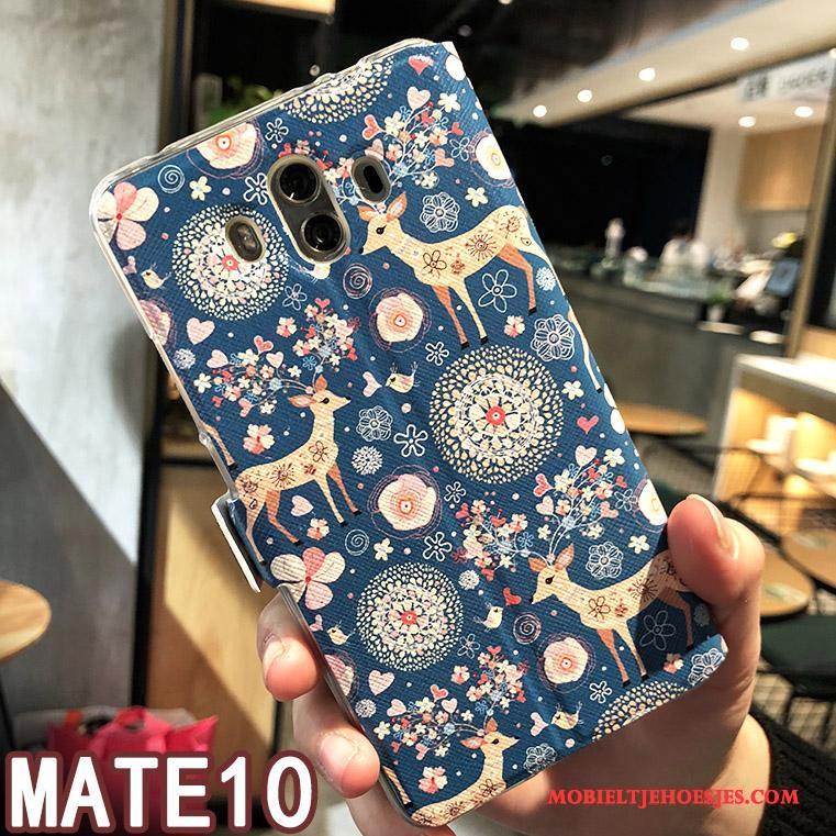 Huawei Mate 10 Hoesje Scheppend Hoes Leren Etui Accessoires Trend Mobiele Telefoon Folio