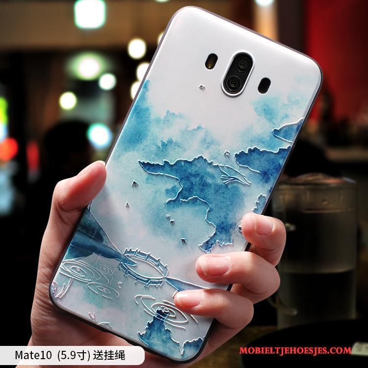 Huawei Mate 10 Hoesje Telefoon All Inclusive Anti-fall Siliconen Chinese Stijl Groen Scheppend