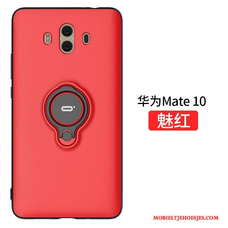 Huawei Mate 10 Hoesje Telefoon Ring Wit Klittenband Anti-fall Bescherming Ondersteuning