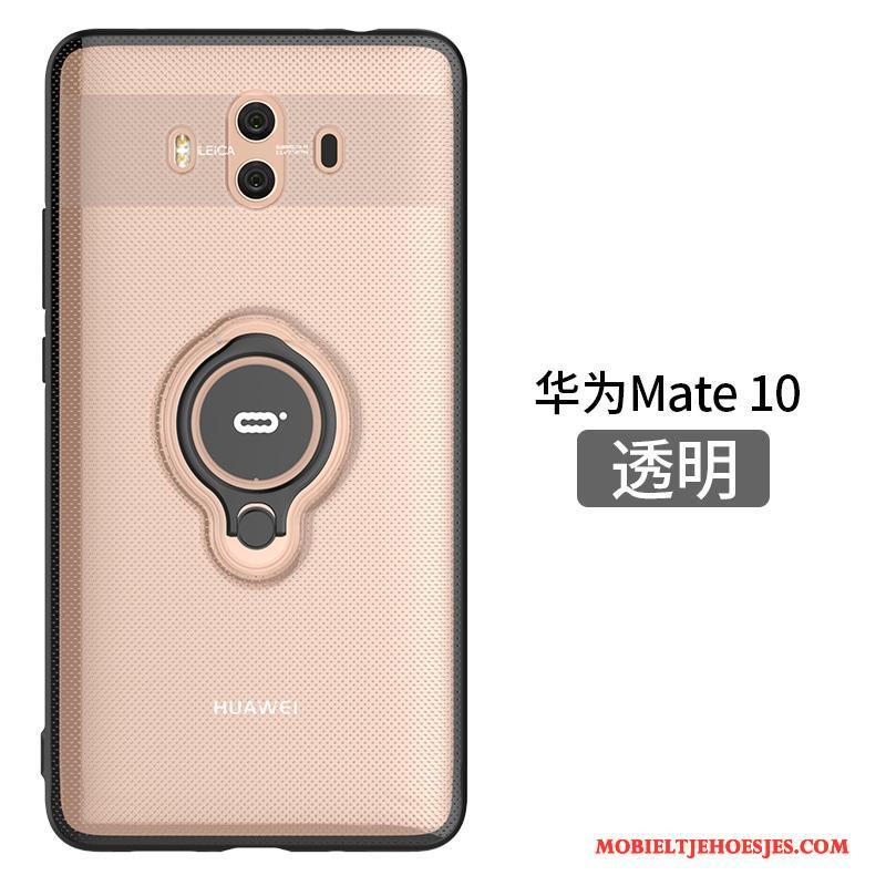 Huawei Mate 10 Hoesje Telefoon Ring Wit Klittenband Anti-fall Bescherming Ondersteuning