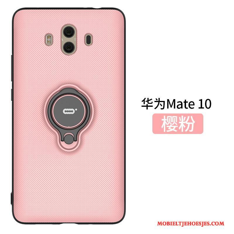 Huawei Mate 10 Hoesje Telefoon Ring Wit Klittenband Anti-fall Bescherming Ondersteuning