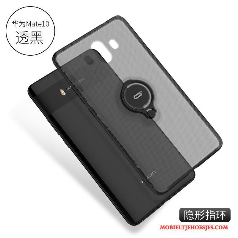 Huawei Mate 10 Hoesje Telefoon Ring Wit Klittenband Anti-fall Bescherming Ondersteuning