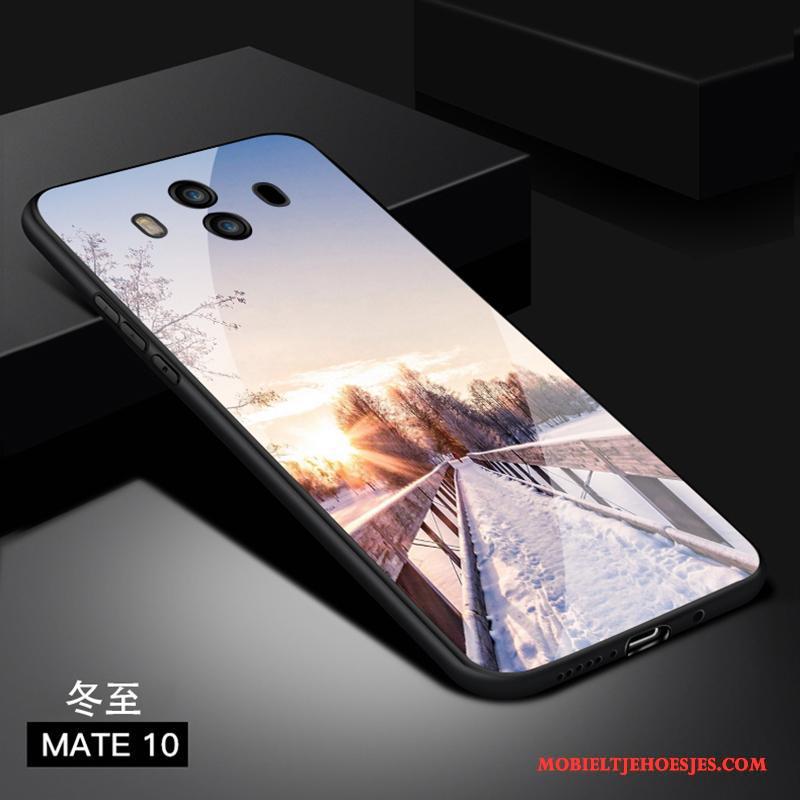 Huawei Mate 10 Hoesje Trend Wit Scheppend Glas Anti-fall Hoes Bescherming