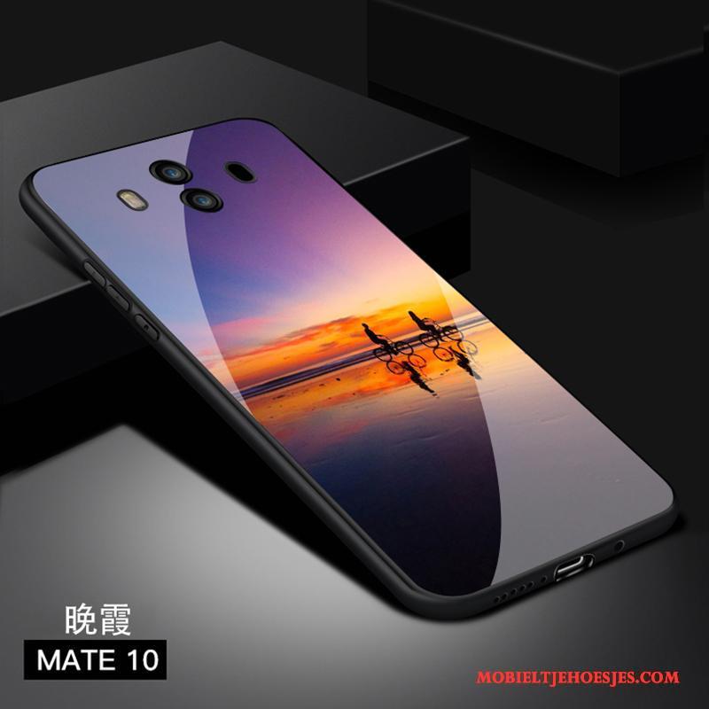 Huawei Mate 10 Hoesje Trend Wit Scheppend Glas Anti-fall Hoes Bescherming