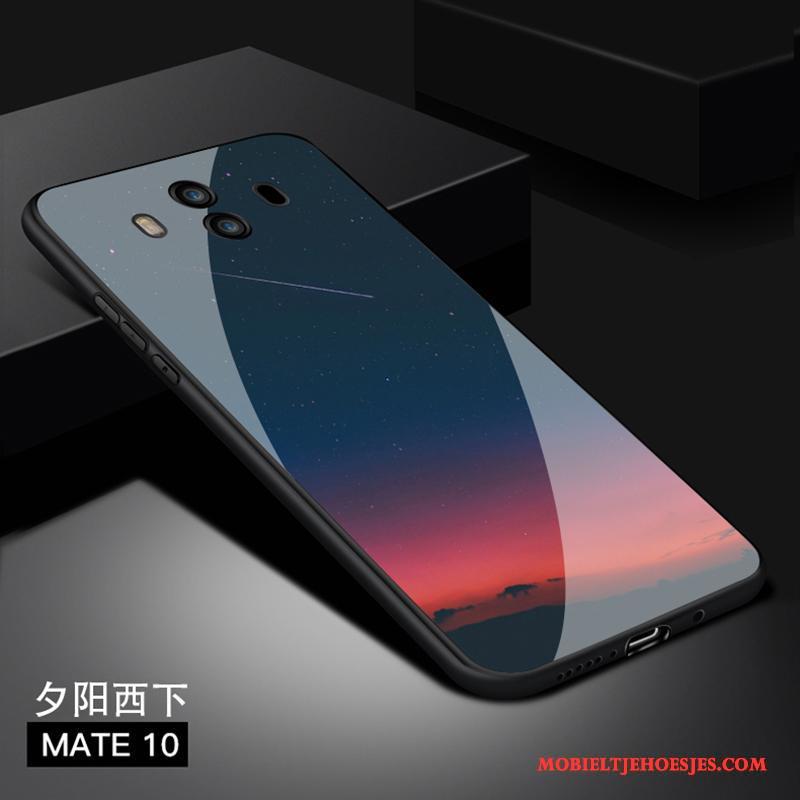 Huawei Mate 10 Hoesje Trend Wit Scheppend Glas Anti-fall Hoes Bescherming