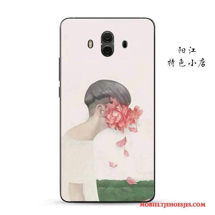 Huawei Mate 10 Kunst Lovers Hoes Hoesje Telefoon Anti-fall Bloemen Zacht