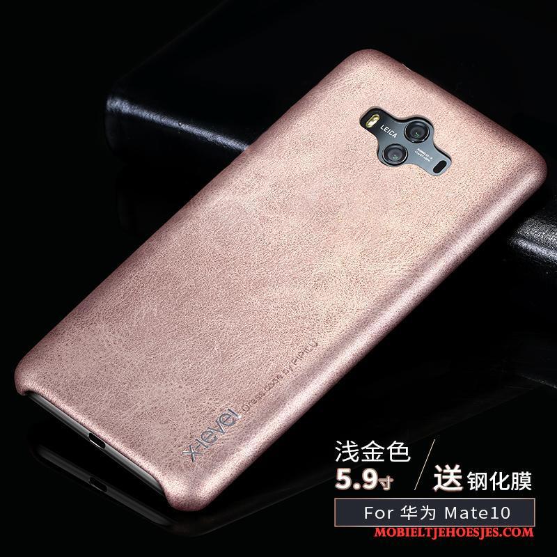 Huawei Mate 10 Leren Etui Bescherming Hoesje Telefoon Zwart Trend Anti-fall Dun