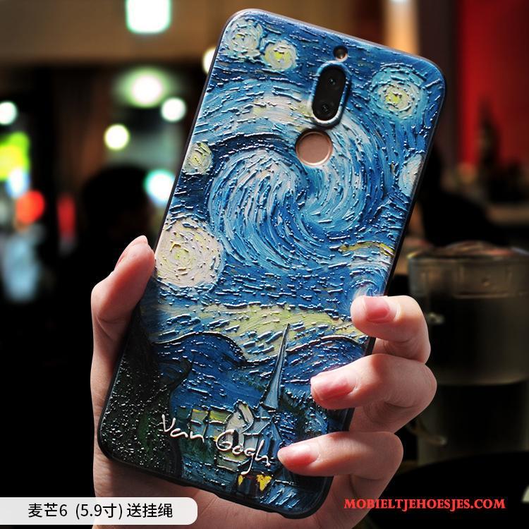 Huawei Mate 10 Lite All Inclusive Kunst Trend Hoesje Telefoon Blauw Scheppend Persoonlijk