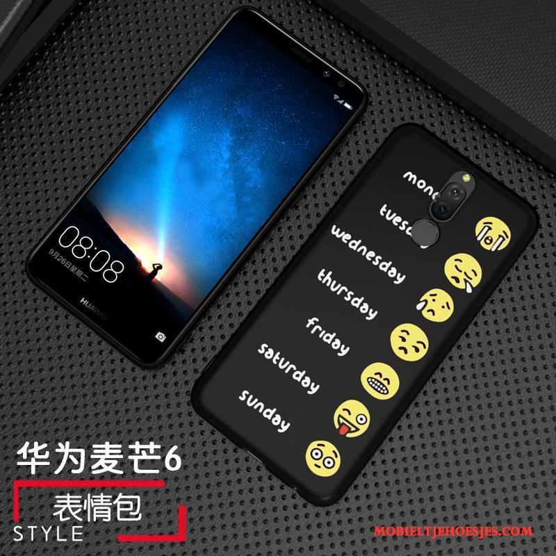 Huawei Mate 10 Lite Anti-fall Schrobben Zwart Hoesje Telefoon Skärmskydd Persoonlijk Tempereren