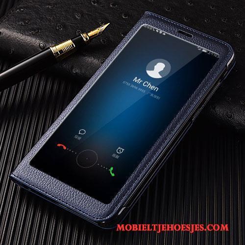 Huawei Mate 10 Lite Clamshell Anti-fall Bescherming Hoesje Telefoon Leren Etui Roze