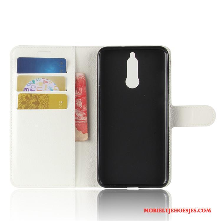 Huawei Mate 10 Lite Folio Hoes Portemonnee Bescherming Zwart Mobiele Telefoon Hoesje